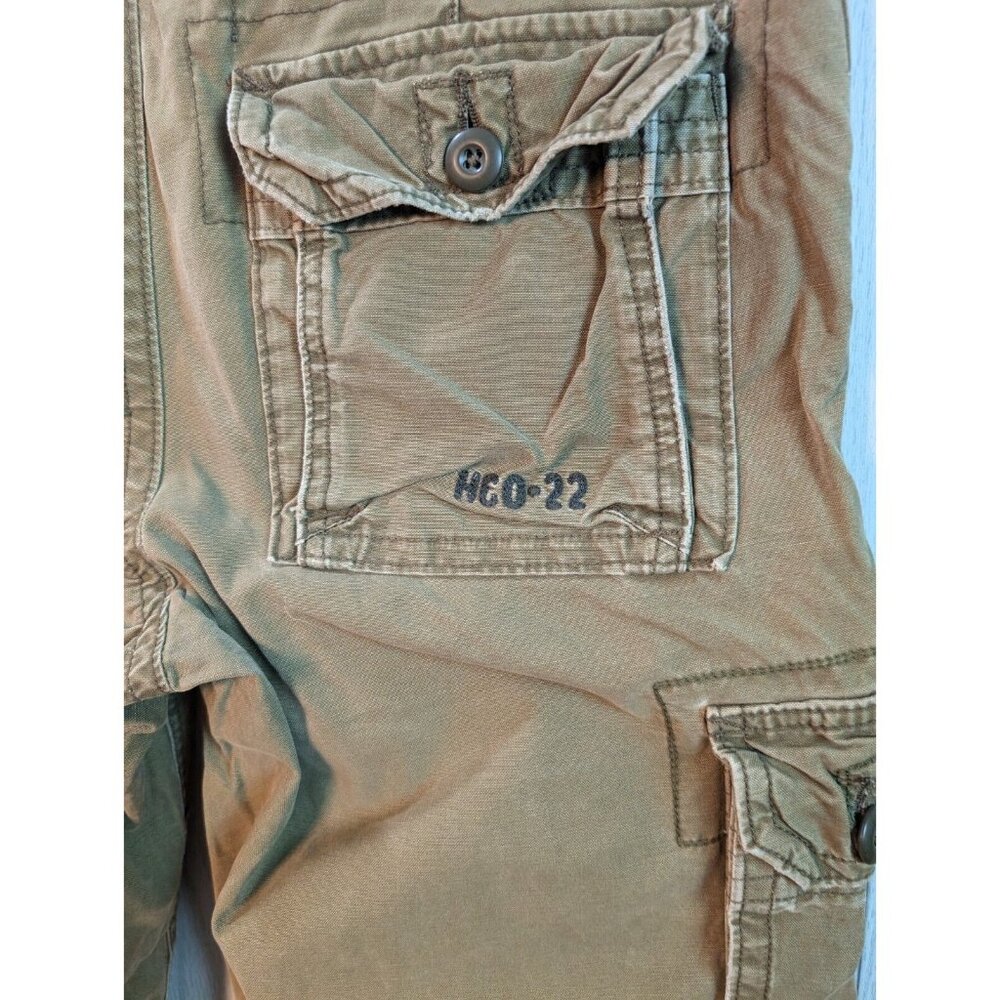 Hollister HOC-22 VTG Rare Y2K Cargo Military style Baggy Pants Green Sz S 32x30 - Picture 7 of 10